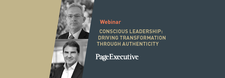 Webinar on conscious leadership by Page Executive with two speakers.
