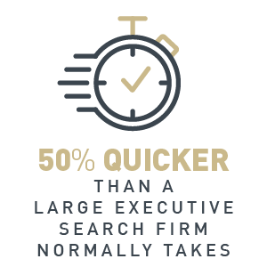 50% quicker than larger executive search