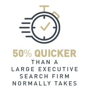 50% quicker than larger executive search