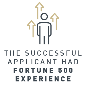 The successful applicant had fortune 500 experience 