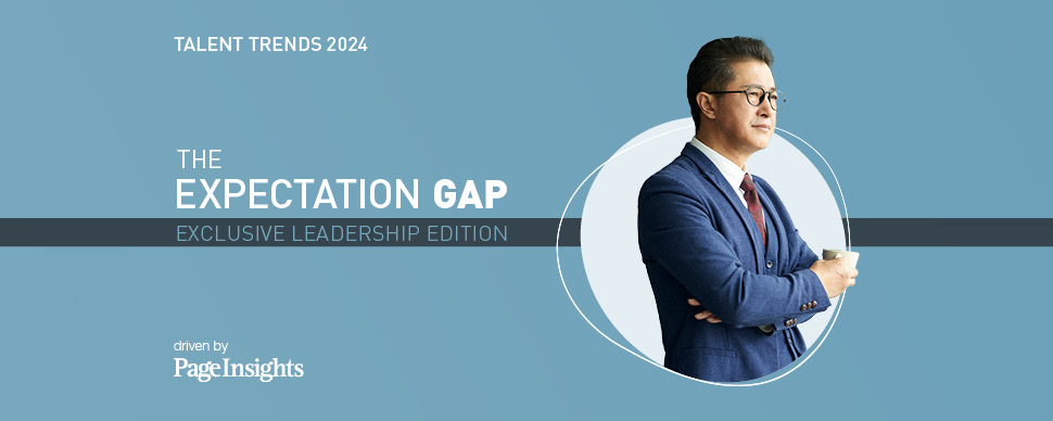 Cover of Talent Trends 2024: The Expectation Gap, Exclusive Leadership Edition.