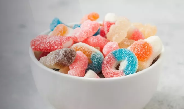 a bowl full of candies