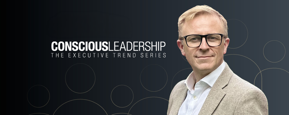 Mark Beacom profile photo next to the title: Conscious leadership - The executive trend series