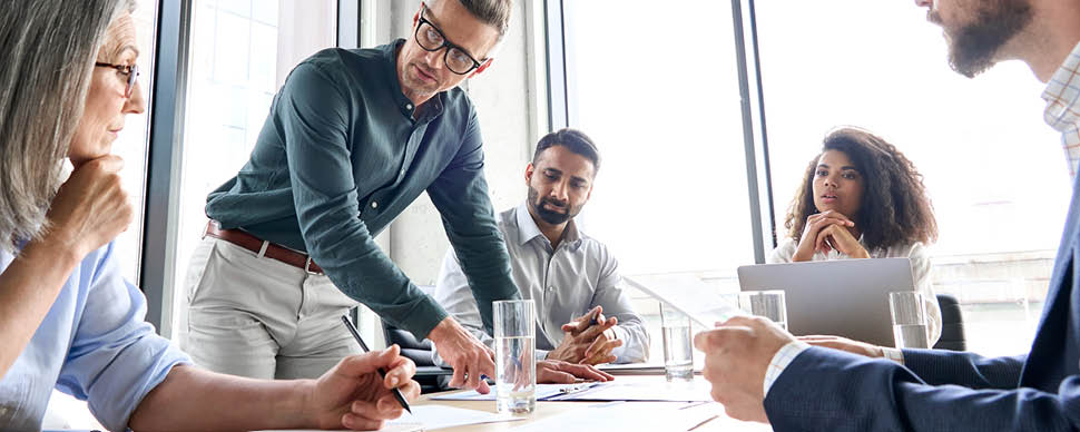 group of people working together in the office