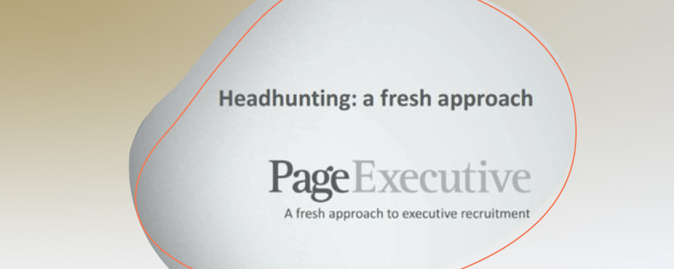 Page Executive logo next to the title 'Headhunting a fresh approach'