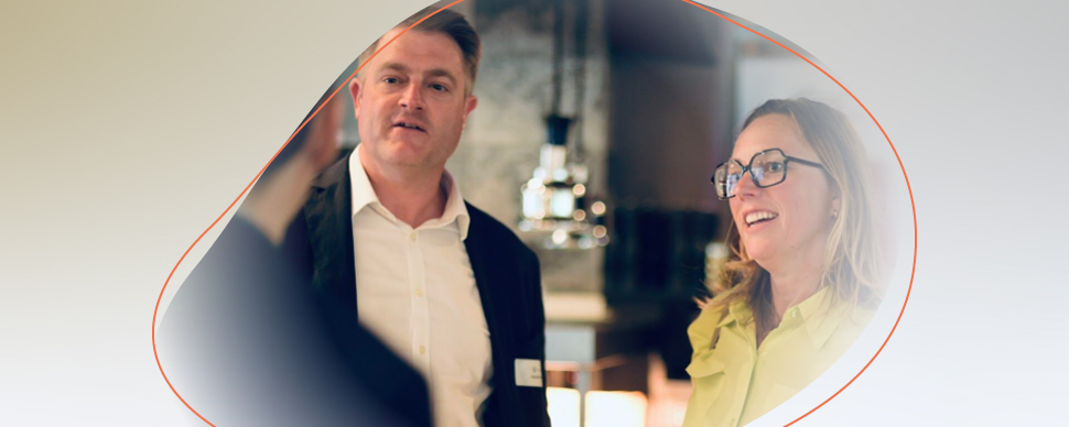  Three people having a conversation