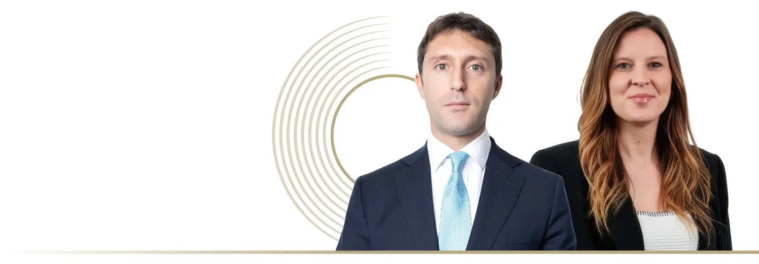 Giorgia Rosson, Principal and Lorenzo Vescuso, Associate Partner in a modern background