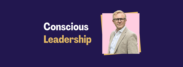 Mark Beacom next to the title 'Conscious Leadership'