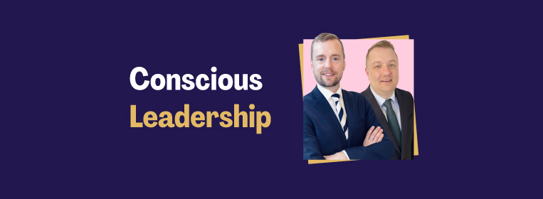 Christopher Knight and Tom Smith next to the title 'Conscious Leadership'