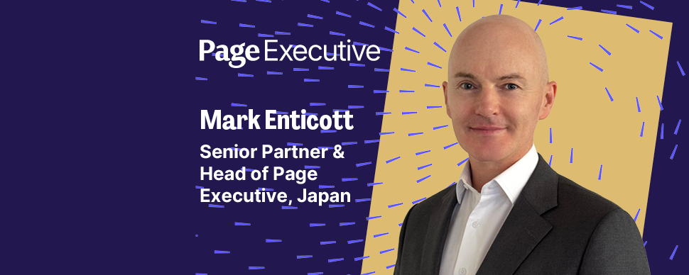 Mark entricott, senior partner and head of page executive japan in a moder background
