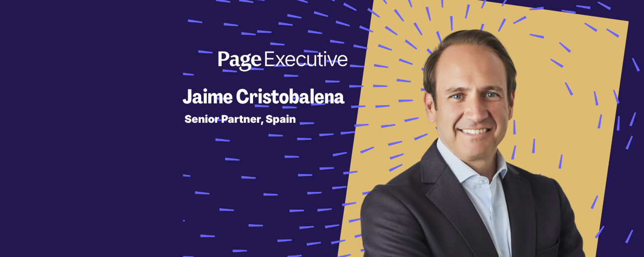 Page Executive profile banner featuring Jaime Cristobalena, Senior Partner, Spain.