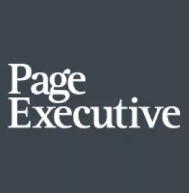 Logo of Page Executive on a dark background.
