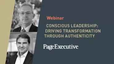 Webinar on conscious leadership by Page Executive with two speakers.