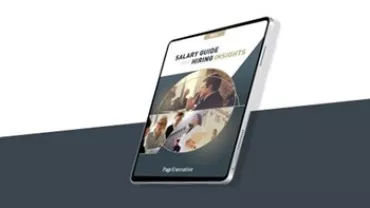 Digital cover of 'Salary Guide Workforce Insights' on a tablet.