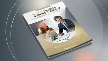 Cover of a magazine titled 'Guide to Salaries & Hiring Strategy in the Executive Market'.