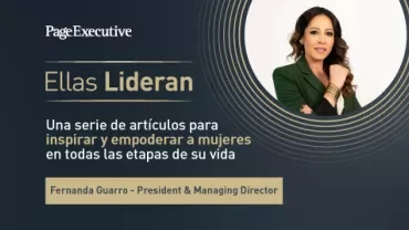 PageExecutive banner titled ‘Ellas Lideran’ promoting articles to inspire and empower women, featuring Fernanda Guarro – President & Managing Director.
