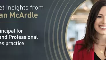 Banner with text: Market Insights from Megan McArdle, Our Principal for Legal and Professional Services practice.