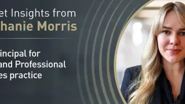 Banner with text: Market Insights from Stephanie Morris, Our Principal for Legal and Professional Services practice.