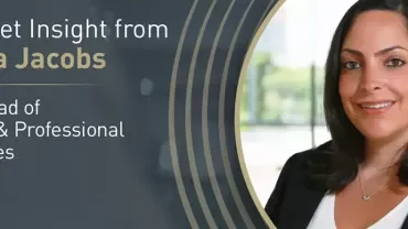 Banner with text: Market Insights from Anna Jacobs, Our head of Legal and Professional Services practice.
