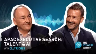 Olly riches and Keith Power next to the title: APAC executive search talent AI