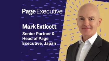 Mark entricott, senior partner and head of page executive japan in a moder background