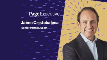 Page Executive profile banner featuring Jaime Cristobalena, Senior Partner, Spain.