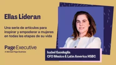 Ellas Lideran campaign graphic featuring a professional portrait and article series branding.