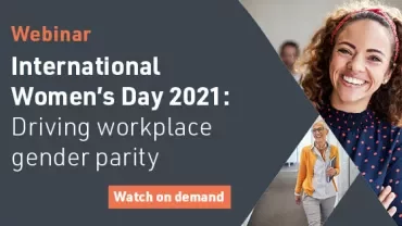 Webinar on International Women's Day 2021 with focus on workplace gender parity.
