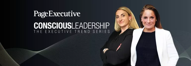 PageExecutive Conscious Leadership event banner with two executives.
