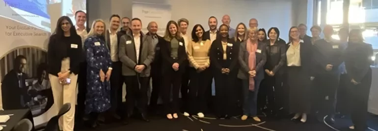 a group of people in a conference