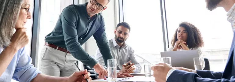 group of people working together in the office