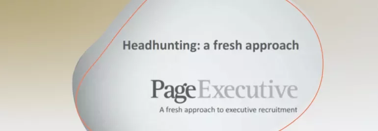 Page Executive logo next to the title 'Headhunting a fresh approach'