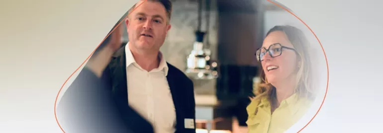  Three people having a conversation