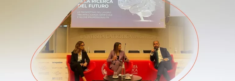  Three people giving a lecture at a university