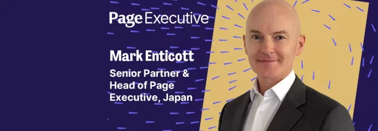 Mark entricott, senior partner and head of page executive japan in a moder background