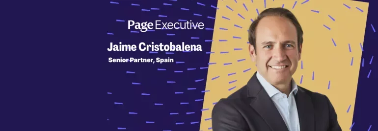 Page Executive profile banner featuring Jaime Cristobalena, Senior Partner, Spain.