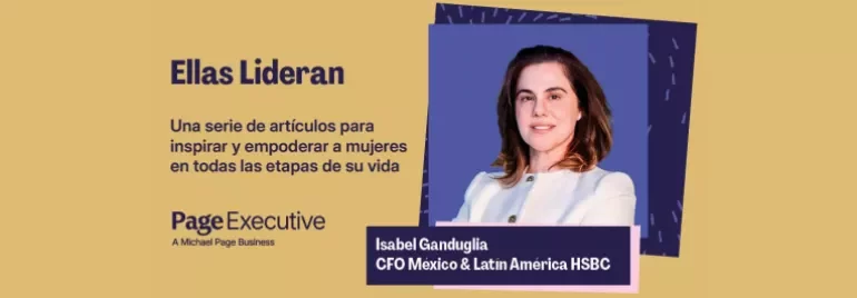 Ellas Lideran campaign graphic featuring a professional portrait and article series branding.