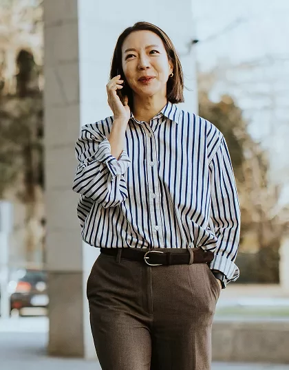 a woman talking on the phone
