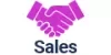 Icon of a purple handshake above the word 'Sales'.