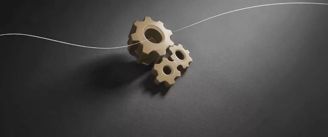 three connected gears