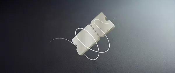 Event ticket icon on a dark background.